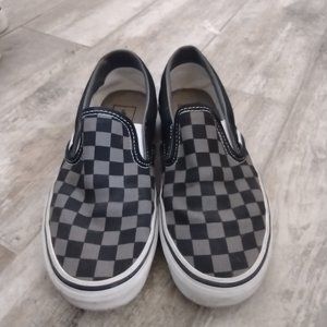 Van Black/Grey Check Slip-ons